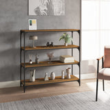 Libreria rovere fumo 100x33x100 cm Legno truciolato e Acciaio