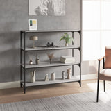 Libreria grigio sonoma 100x33x100cm Legno truciolato e Acciaio