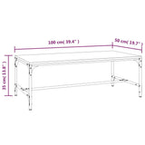 Tavolino da Salotto Grigio Sonoma 100x50x35cm Legno truciolato