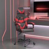 Sedia da Gaming Girevole Nera e Rossa in Similpelle