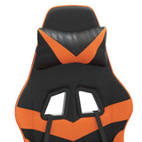 Sedia da Gaming Girevole Nero e Arancione in Similpelle