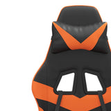 Sedia da Gaming Girevole Nero e Arancione in Similpelle