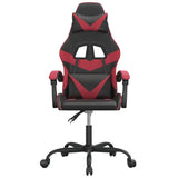 Sedia da Gaming Girevole Nero e Rosso Vino in Similpelle