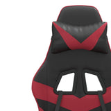 Sedia da Gaming Girevole Nero e Rosso Vino in Similpelle