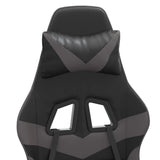 Sedia da Gaming Girevole Poggiapiedi Nero e Grigio Similpelle