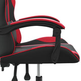 Sedia da Gaming Girevole Nera e Rossa in Similpelle