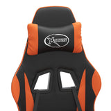 Sedia da Gaming Girevole Nero e Arancione in Similpelle