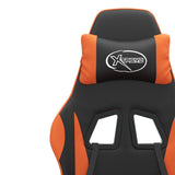 Sedia da Gaming Girevole Nero e Arancione in Similpelle