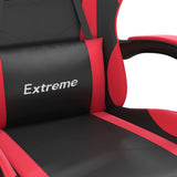 Sedia da Gaming Girevole Poggiapiedi Nero e Rosso Similpelle