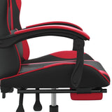 Sedia da Gaming Girevole Poggiapiedi Nero e Rosso Similpelle