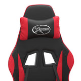 Sedia da Gaming Girevole Poggiapiedi Nero e Rosso Similpelle