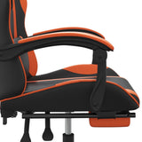 Sedia da Gaming Girevole Poggiapiedi Nero Arancione Similpelle