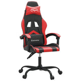 Sedia da Gaming Girevole Nera e Rossa in Similpelle