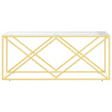 Tavolino da Salotto 110x45x45 cm in Acciaio Inox e Vetro