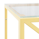 Tavolino da Salotto 110x45x45 cm in Acciaio Inox e Vetro