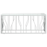 Tavolino da Salotto 110x45x45 cm in Acciaio Inox e Vetro