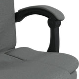 Sedia da Ufficio Reclinabile Grigio Scuro in Tessuto