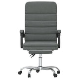 Sedia da Ufficio Massaggio Reclinabile Grigio Scuro in Tessuto