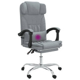 Sedia da Ufficio Massaggio Reclinabile Grigio chiaro in Tessuto