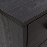 Credenza Nera 110x35x70 cm in Legno Massello di Pino