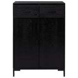 Scarpiera Nera 75x40x110 cm in Legno Massello di Pino