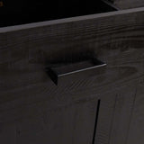 Scarpiera Nera 75x40x110 cm in Legno Massello di Pino