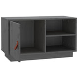 Mobile Porta TV Grigio 70x34x40 cm in Legno Massello di Pino