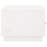 Tavolino da Salotto Bianco 80x50x35cm in Legno Massello di Pino