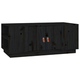 Tavolino da Salotto Nero 100x50x41 cm in Legno Massello di Pino