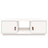 Tavolino da Salotto Bianco 100x50x35 cm Legno Massello di Pino