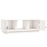 Tavolino da Salotto Bianco 100x50x35 cm Legno Massello di Pino