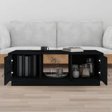Tavolino da Salotto Nero 100x50x35 cm Legno Massello di Pino