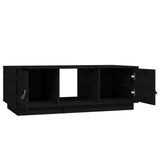 Tavolino da Salotto Nero 100x50x35 cm Legno Massello di Pino