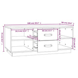 Tavolino da Salotto Grigio 100x50x41 cm Legno Massello di Pino