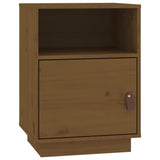Comodino Marrone Ambrato 40x34x55 cm in Legno Massello di Pino