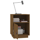 Comodino Marrone Ambrato 40x34x55 cm in Legno Massello di Pino