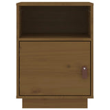 Comodino Marrone Ambrato 40x34x55 cm in Legno Massello di Pino