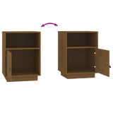 Comodino Marrone Ambrato 40x34x55 cm in Legno Massello di Pino