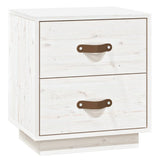 Comodini Bianchi 2 pz 40x34x45 cm in Legno Massello di Pino
