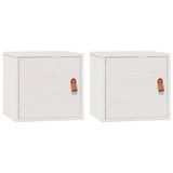 Pensili 2pz Bianchi 31,5x30x30 cm in Legno Massello di Pino