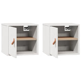 Pensili 2pz Bianchi 31,5x30x30 cm in Legno Massello di Pino