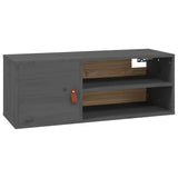 Pensile Grigio 80x30x30 cm in Legno Massello di Pino