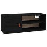 Pensili 2 pz Neri 80x30x30 cm in Legno Massello di Pino