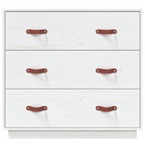 Credenza Bianca 80x40x75 cm in Legno Massello di Pino