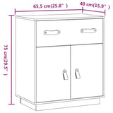 Credenza Ambrata 65,5x40x75 cm in Legno Massello di Pino