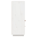 Credenza Bianca 100x40x108,5 cm in Legno Massello di Pino