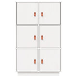 Credenza Bianca 67x40x108,5 cm in Legno Massello di Pino