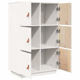Credenza Bianca 67x40x108,5 cm in Legno Massello di Pino
