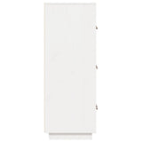 Credenza Bianca 67x40x108,5 cm in Legno Massello di Pino