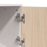 Credenza Bianca 67x40x108,5 cm in Legno Massello di Pino